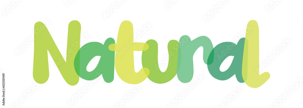 Fototapeta premium Natural - green tones typography background, label, sticker, text design, sign, white background, tag