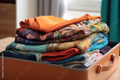 folded clothes in a suitcase for efficient packing