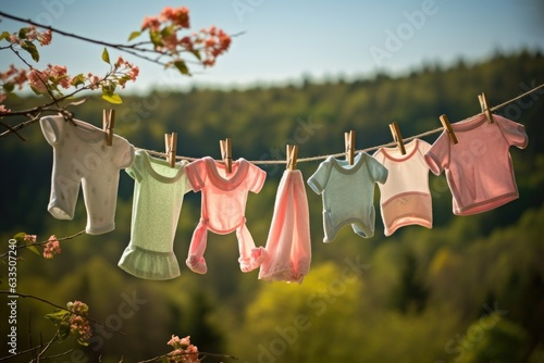 baby clothes swaying in a gentle breeze
