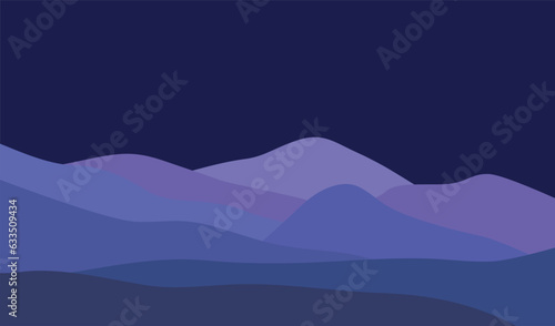  Abstract landscape poster. Mountains in the night, vector illustration.