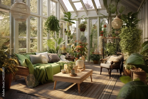 A retrostyle home garden is created through Scandinavian interior design, focusing on a winter indoor garden adorned with various houseplants. An old house orangery is transformed with the inclusion