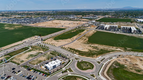 Commercial and multifamily developments in different phases of construction