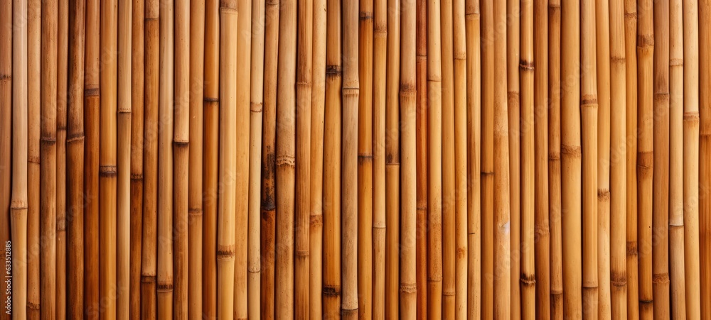 Bamboo texture background for interior or exterior design. Brown bamboo vertical wall texture. Japanese or chinese cane wall. Ai generated Bamboo texture background for interior or exterior design. Brown bamboo vertical wall texture. Japanese or chinese cane wall. Ai generated