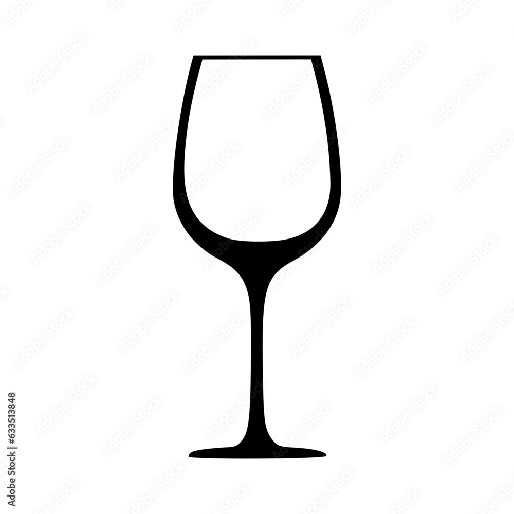 Empty wine glass black outlines vector illustration Empty wine glass black outlines vector illustration