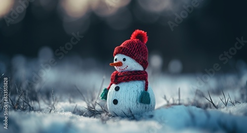 snowman on winter background