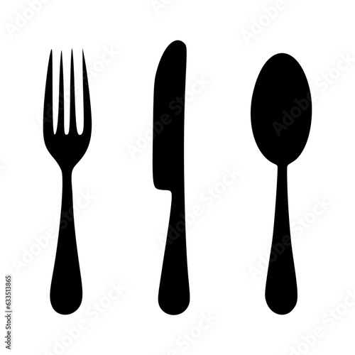 Black silhouette kitchen utensils cutlery icon set vector illustration