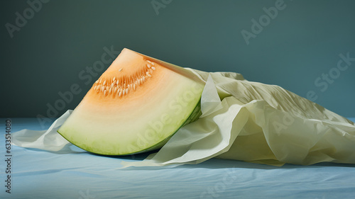 Artisanal farm-to-table culinary fine dining waterr melon slice presentation handcrafted tasting menu photo