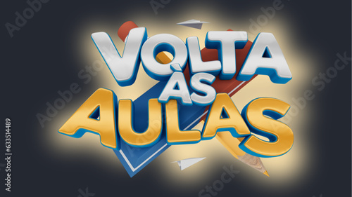 selo 3d ''volta as aulas''
