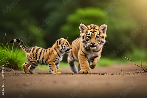 tiger in the zoo generated by AI technology 