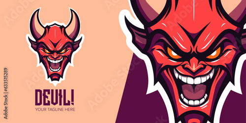Sporting Inferno: Devilish Vector Logo Design Ignites Team Pride, Ideal for Badges, Tees & More