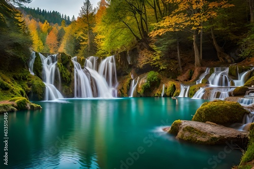 waterfall in autumn