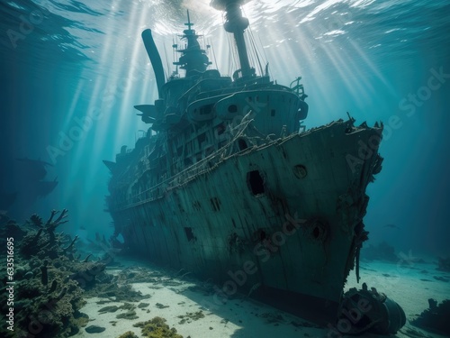 Explore the Deep: Undersea Adventure with Marine Wildlife and Shipwreck