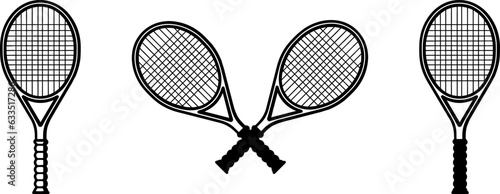 Tennis racket black silhouette logo vector