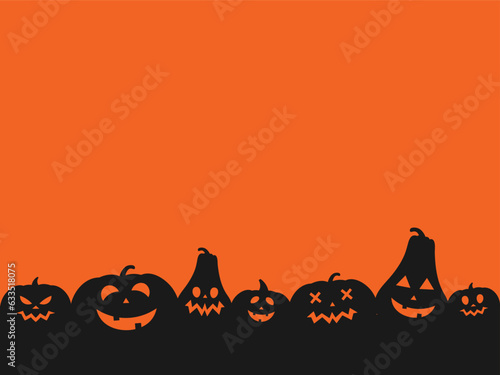 Black pumpkins silhouette. Halloween vecror banner background photo