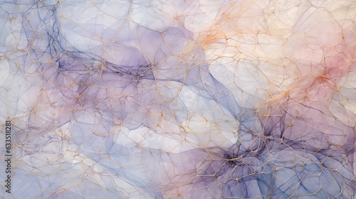  an abstract painting of a blue and purple background with gold lines. generative ai