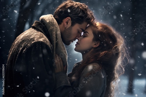 Happy kissing couple