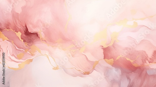 Pink watercolor wave background