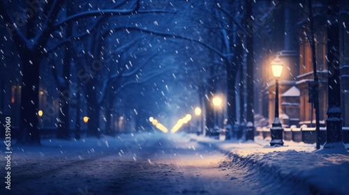 Winter snowy city background