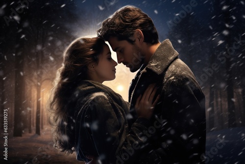 Happy kissing couple