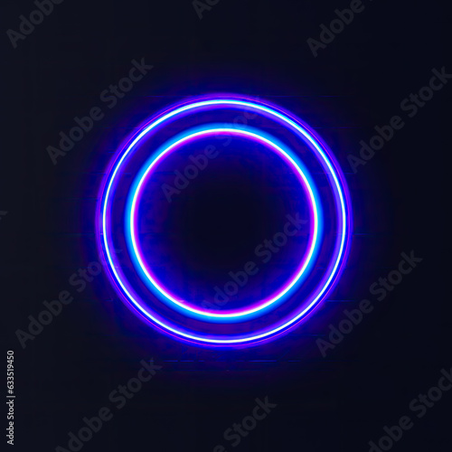 Neon Circle with super glow and ornament around generated by AI