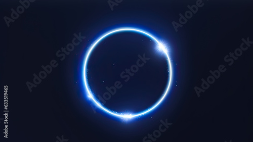 Neon Circle with super glow and ornament around generated by AI