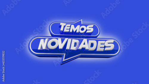 selo 3d ''temos novidades''