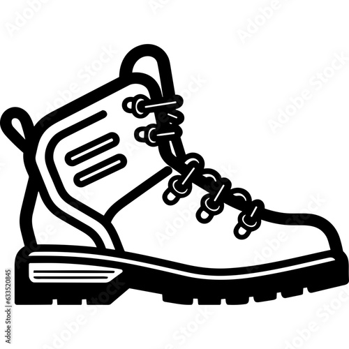 Hiking boot heavy shoe black outline logo