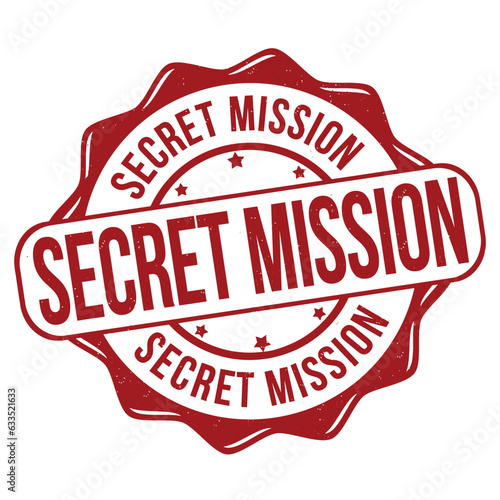 Secret mission grunge rubber stamp