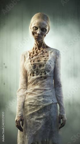 Halloween. The zombie woman. day of the dead, undead..