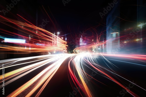 abstract long exposure dynamic speed light trails