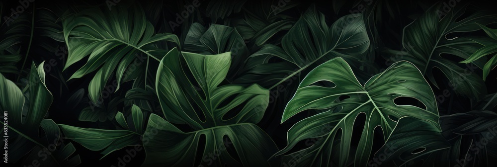 Green tropical leaves background Green tropical leaves background