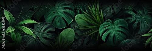 Green tropical leaves background