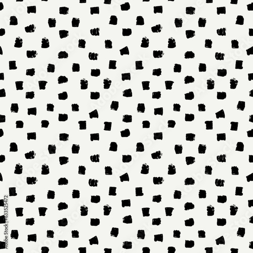 Brush stroke seamless pattern. Repeated dash line motif. Modern minimal geometric surface. Freehand brush design print