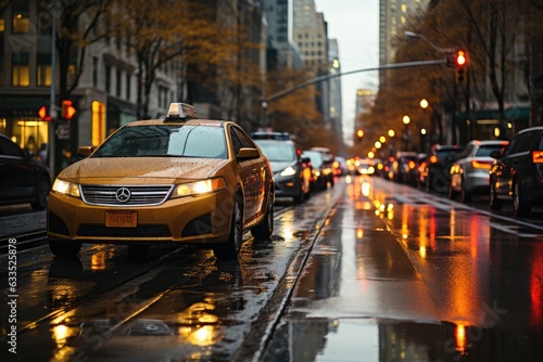 Busy city intersection with traffic - stock photography