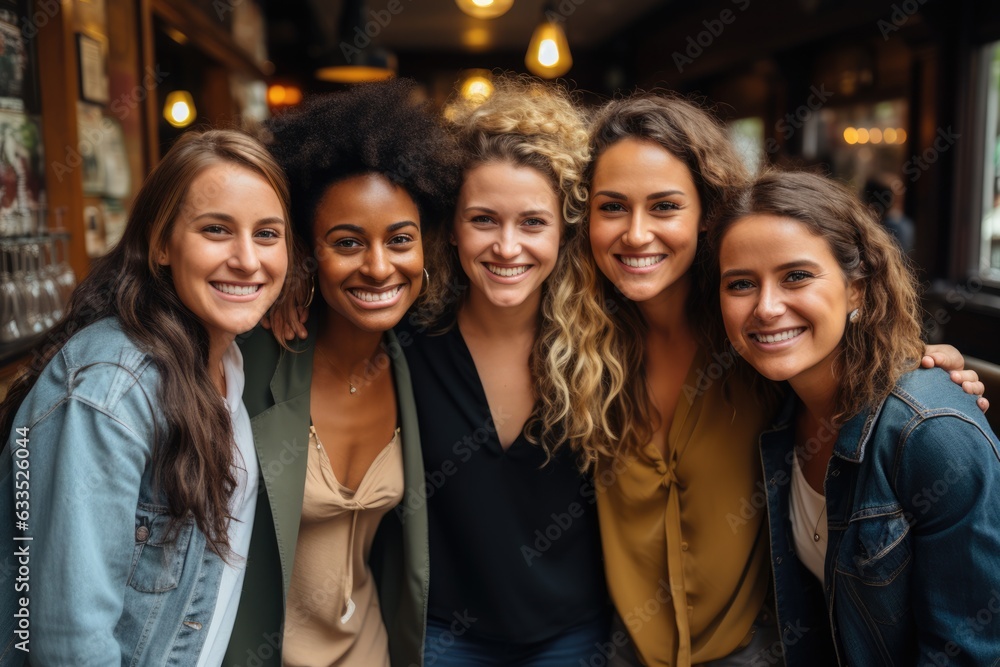 Diverse group of friends hugging - stock photography Diverse group of friends hugging - stock photography