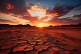 Desert landscape at sunset - stock photography