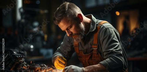 Mechanic repairing a car - stock photography concepts