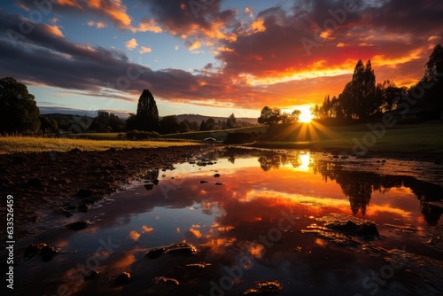 Radiant rainbow after a rain shower - stock photography