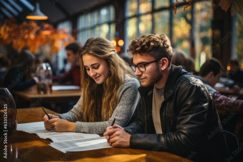 Students studying together in a library - stock photography Students studying together in a library - stock photography