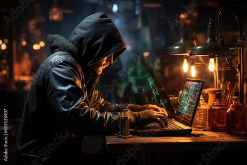 Hacker working on a laptop - stock photography © 4kclips