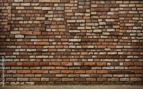 brick wall and sidewalk, ai generative