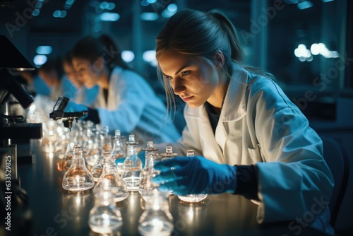 Scientist conducting experiments in a laboratory - stock photography