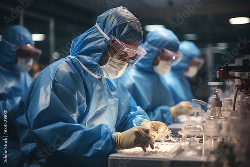Surgeon performing a delicate procedure - stock photography