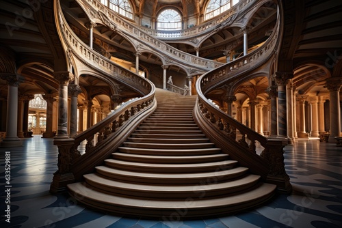 Staircase in an architecturally unique building - stock photography © 4kclips