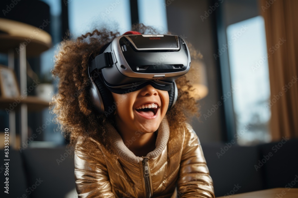 Young person playing with a virtual reality headset - stock photography Young person playing with a virtual reality headset - stock photography