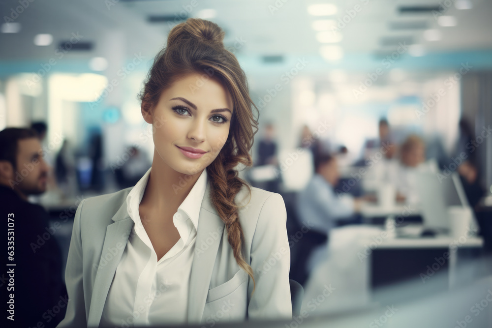 A young and professional business woman confidently situated in a modern office environment. Perfect for business, professionalism, and career-focused visual concepts. A young and professional business woman confidently situated in a modern office environment. Perfect for business, professionalism, and career-focused visual concepts.