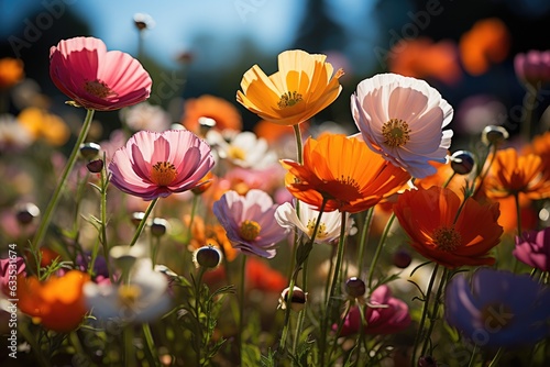 Wildflower meadow in full bloom - stock photography
