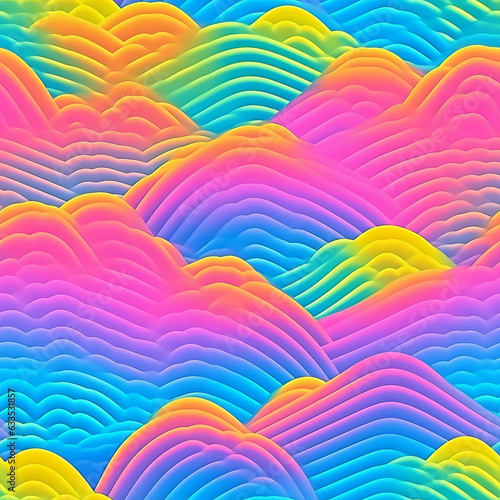 Illustration of a vibrant abstract background with flowing and dynamic wavy lines - Abstract Art Wallpaper © Unicorn Trainwreck