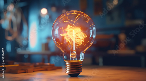 Glowing filament ignites ideas for innovative solutions background