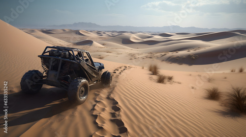 Buggy sand dunes desert Hyper-realistic three generative AI